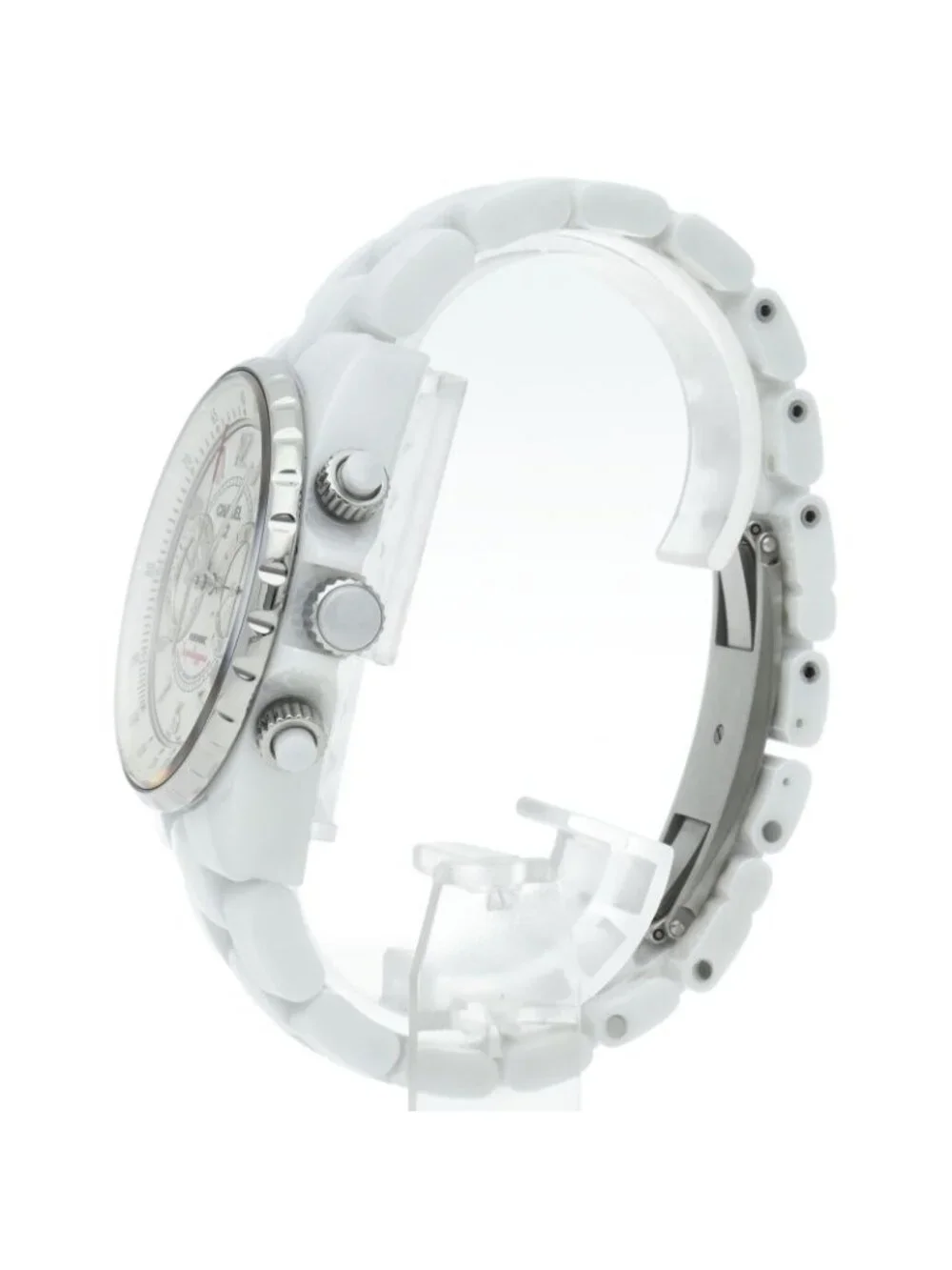 Chanel Superleggera Chronograph Ceramic Watch White Polished